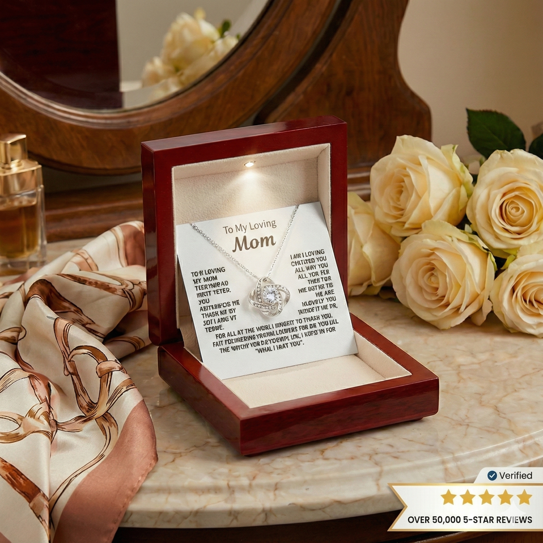 Mom's Infinity Necklace in LED Gift Box